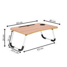 Skladací stolík pod notebook - svetlohnedý