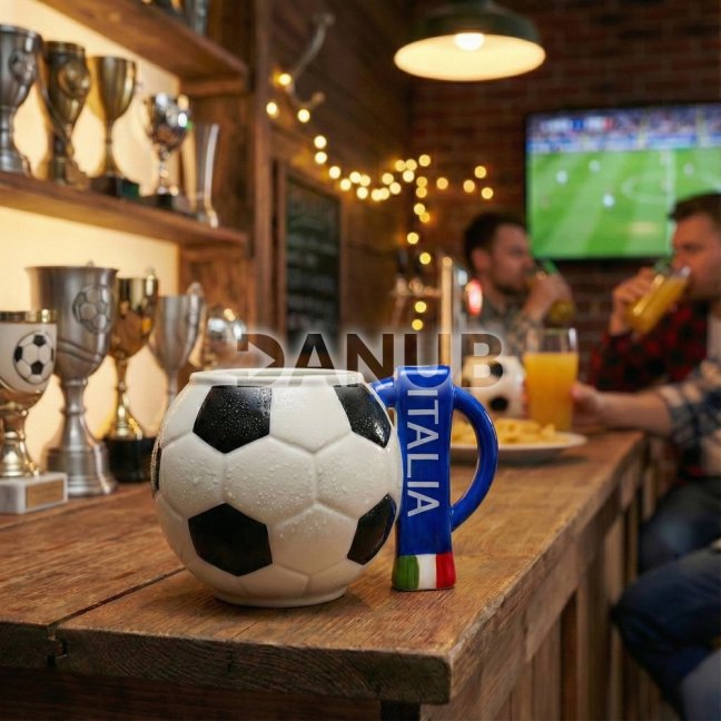 Futbalový hrnček so šálom Taliansko a futbalová podložka