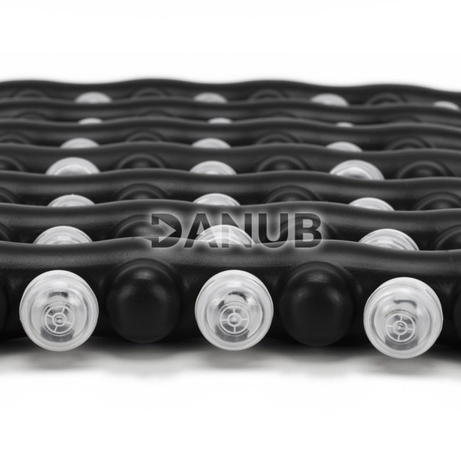 Hula hoop s masážnymi výstupkami - 92 cm - skladací - čierny