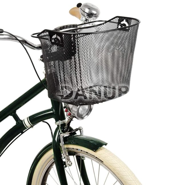 Košík na bicykel na riadidlá - kovový - čierny
