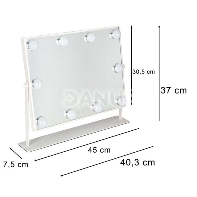 LED kozmetické zrkadlo s 10 žiarovkami