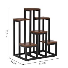 Stojan na kvety, 6 políc, 67,5 cm