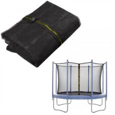Vnútorná ochranná sieť na trampolínu - 300/305/312 cm - 8 stĺpikov - čierna