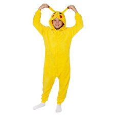 Plyšový overal Kigurumi - vzor pikachu - 130-140 cm