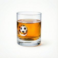 Whisky pohár s futbalovou loptou a podložkou v tvare lopty
