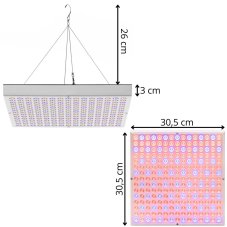 Závesný panel na osvetlenie rastlín na pestovanie zeleniny a sadeníc -225 LED - 36 W