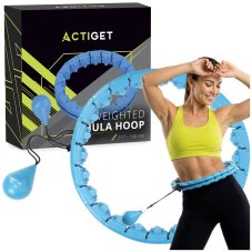 Hula hoop so závažím a výstupkami - 24 skladacích prvkov - modrý