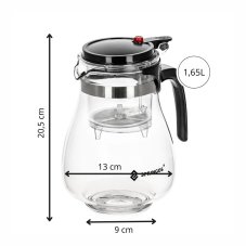 Sklenený džbán 1.65 L - transparentná/čierna
