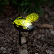 Zapichovacia solárna lampa - včielka - 8 x 6,5 x 14 cm - biela LED