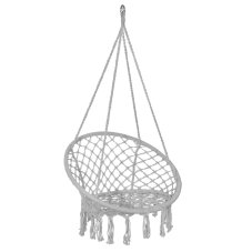 hojdacie kreslo s operadlom a so strapcami - 60x60x44cm - sivé