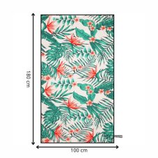 Rýchloschnúci uterák 100 x 180 cm - kvety a zeleň