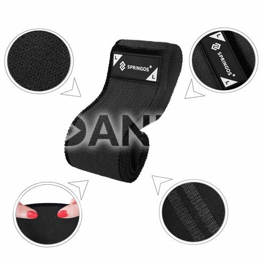 Fitness guma na cvičenie Hip Band - L - 2x43 cm - čierna