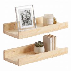 Fából készült polcok - 30 x 15 cm - 2 db a készletben - természetes szín