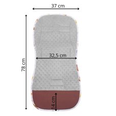 Podložka do kočíka - 37x78 cm - obojstranná - zvieratká