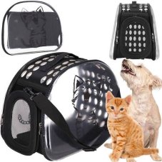 Prepravka pre mačky, králiky a psy, do 10 kg - 42x26x32 cm - veľkosť M - priesvitná