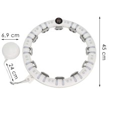 Hula hoop so záťažou a zoštíhľujúcim masérom - 12 výstupkov - sivá