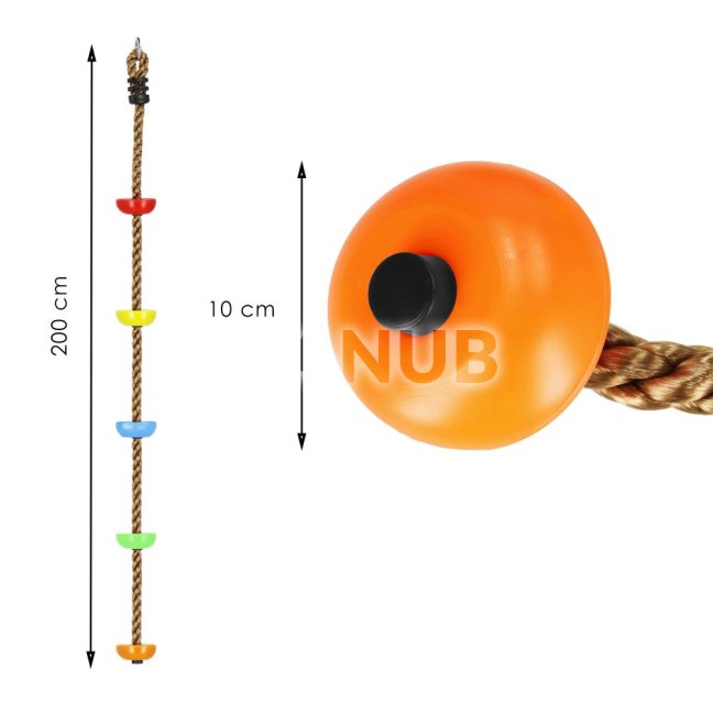 Lezecké lano pre deti so stupienkami - 200 cm