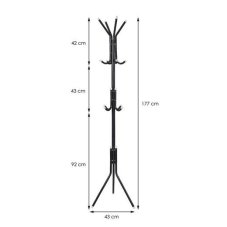 Stojanový vešiak 177cm - čierny