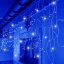 Svetelný záves s cencúľmi vonkajší 60 m, 1500 LED, modrá, flash studená biela – sada 3 ks