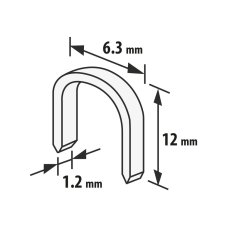 Spona do zošívačky - 1,2 x 6,3 x 12 mm - 1000 ks