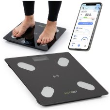 Osobná elektronická váha - 180 kg - tvrdené sklo - bluetooth + aplikácia - čierna