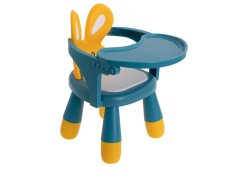 Židle, stolek na krmení a hraní - žlutá / modrá