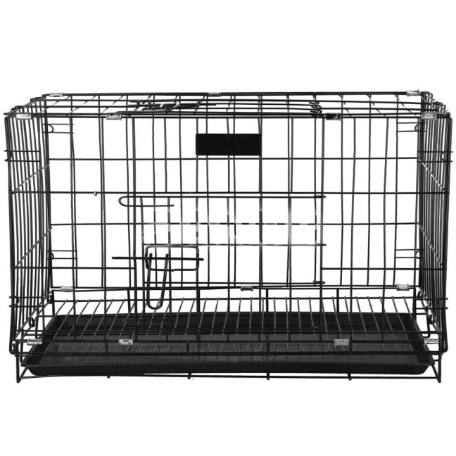 Chovateľská klietka pre zvieratá - skladacia - 93 x 67 x 56,5 cm - M - čierna