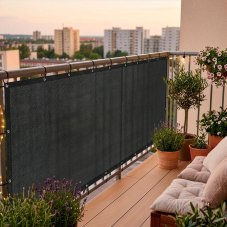Tieniaca balkónová záclona - 1x5 m - 95% tienenie - antracitová
