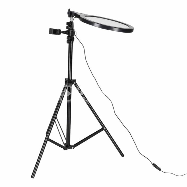 Kruhová LED lampa na selfie so statívom