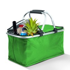 Termo skladací nákupný kôš - 49 x 28 x 25 cm - 21 L - zelený
