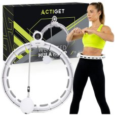 Hula hoop so závažím - 16 skladacích prvkov - bielo-sivý