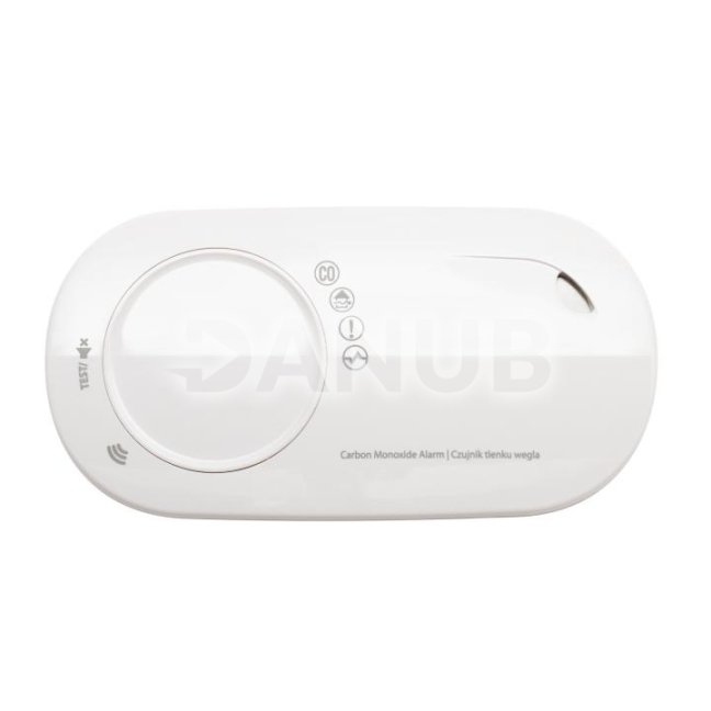 Alarm oxidu uhoľnatého do domácnosti, biely, 10 rokov, nevymeniteľná lítiová batéria, NFC, aplikácia, diagnostika, test CO, upozornenie na vetranie