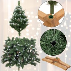 Umělý vánoční stromeček Premium Royal Trees - 220 cm - zasněžená diamantová borovice s koblihami