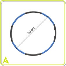 Hula hoop s NBR penou - 88 cm - skladací - sivo-modrý
