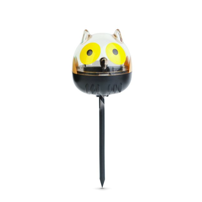 LED solárna lampa - sova - studená biela - žltá  - 150 x 50 x 50 mm