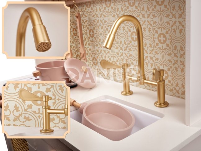 Detská drevená retro kuchynka z MDF s doplnkami BOHO
