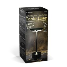 Stolová lampa - čierny kov - nastaviteľná farebná teplota, jas - akumulátorová - USB