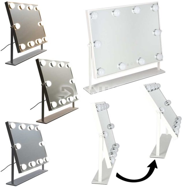 LED kozmetické zrkadlo s 10 žiarovkami