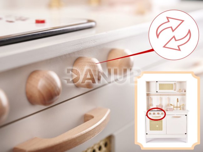 Detská drevená retro kuchynka z MDF s doplnkami BOHO