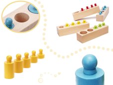 Színes montessori fa súlyok
