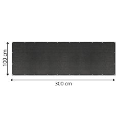 Tieniaca balkónová záclona - 1x3 m - 95% tienenie - antracitová