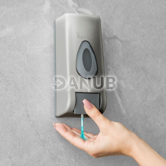 Dávkovač mydla - s ručným dávkovaním - 350 ml - na stenu - strieborný