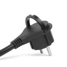 Montovateľná sieťová zástrčka - plastové ucho - 5 metrov dlhý kábel - 3 x 1,5 mm2 - čierna