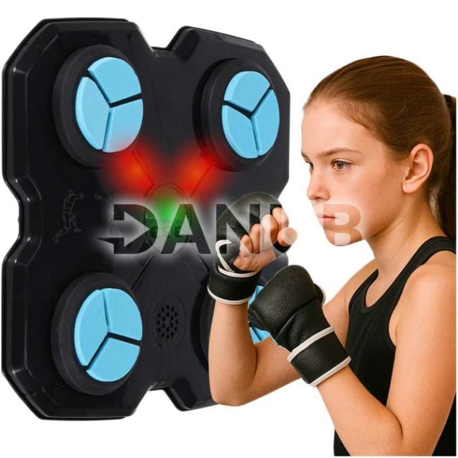 Boxerský trenažér na stenu - hudba, LED, USB, bluetooth + rukavice