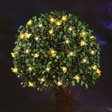 Solárna sveteľná reťaz - motýľ - 2,4 m  - 25 teplých bielych LED