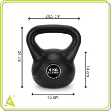 Kettlebell - 6 kg - čierny