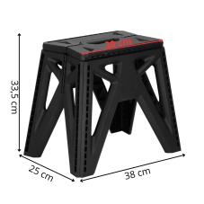 Multifunkčný rozkladací stolček - výška 33,5 cm - do 150 kg - čierny