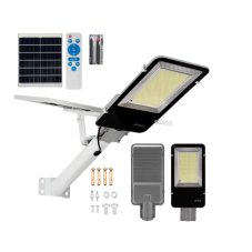 LED solární pouliční lampa výkonná - 1500W - 6500K + dálkové ovládání - bílá