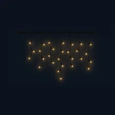 Světelný závěs Premium 3 m, 50 LED, teplá bílá, černý kabel, IP44