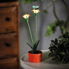 Farebné solárne kvety - 8 x 8 x 32 cm - 10 teplých bielych LED - červená